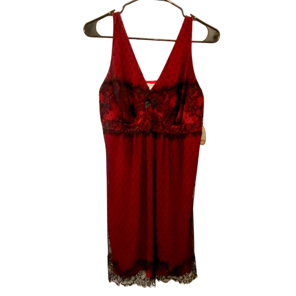 Soma sexy red and Black Lace short nightie! New with tags - Picture 1 of 9